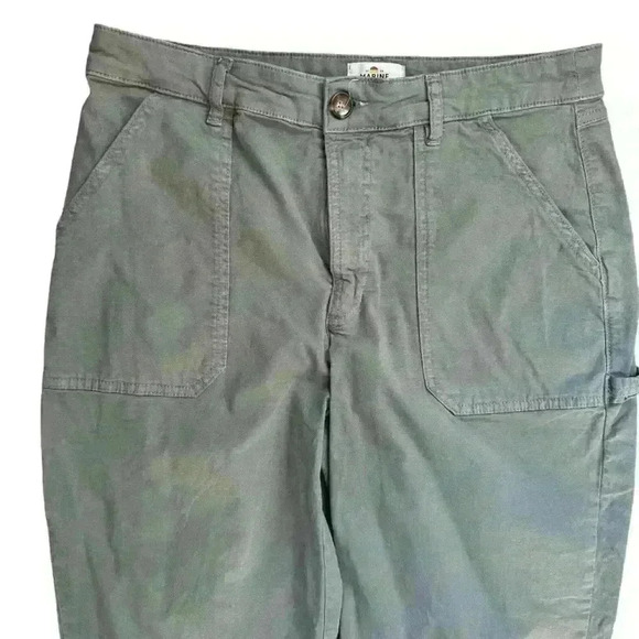 Marine Layer Maya Slim Straight Leg Utility Pants Green Sz 14 - Picture 3 of 11